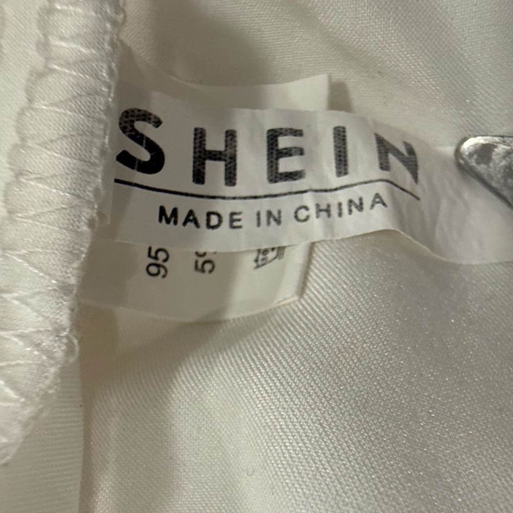 SHEIN White Satin Cowl Neck Slip Dress Large - Picture 3 of 6